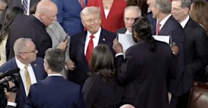 Trump Confronted With Sign Saying ‘Black People Aren’t Apes’ at State of the Union